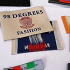 Centre Fold Woven Fabric Labels High Density For Clothes Garments Bags