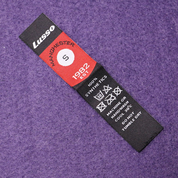 La costura personalizada ropa tejida ropa etiqueta el tejido de poliester 100%