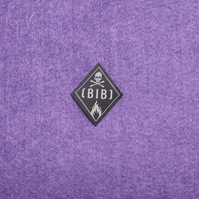 Extremo tejido damasco de la etiqueta del encanto doblado para la ropa, etiquetas de encargo de la tela