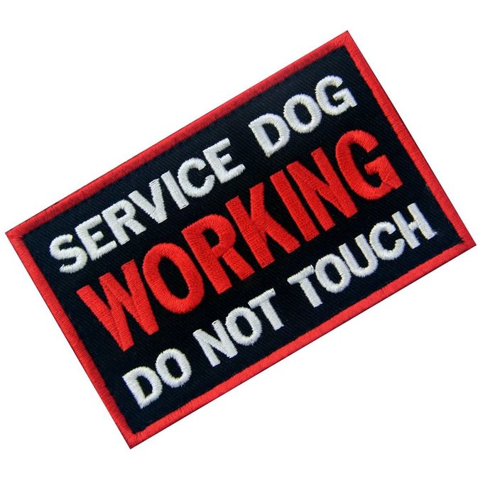 NO ME TOQUE los remiendos tejidos bordado de encargo de las insignias del paño para los perros de trabajo