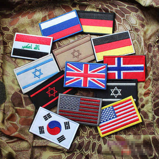 La aduana militar de la bandera bordó las insignias, remiendos decorativos 3D para la ropa
